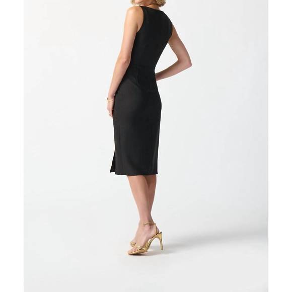 NEW JOSEPH RIBKOFF lux twill sheath dress in black - Picture 3 of 4